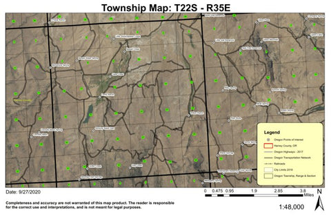 Clear Creek T22S R35E Township Map Preview 1