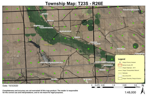 Chickahominy Reservoir T23S R26E Township Map Preview 1