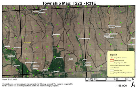Sand Hill T22S R31E Township Map Preview 1