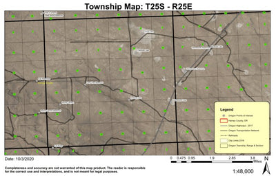 Yellowstone Lake T25S R25E Township Map Preview 1
