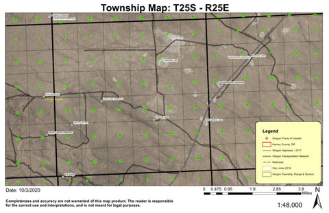 Yellowstone Lake T25S R25E Township Map Preview 1