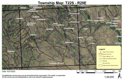 Green Flat T22S R29E Township Map Preview 1