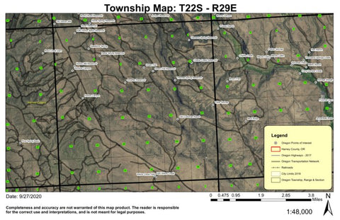 Green Flat T22S R29E Township Map Preview 1