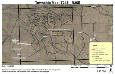 Paiute Butte T24S R25E Township Map Preview 1