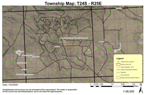 Paiute Butte T24S R25E Township Map Preview 1
