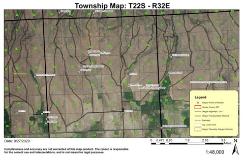 Armstrong Canyon T22S R32E Township Map Preview 1