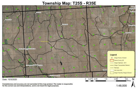 Alder Creek T25S R35E Township Map Preview 1