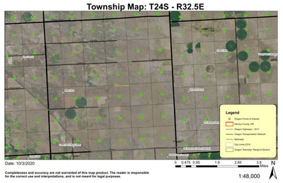 Lawen T24S R32.5E Township Map Preview 1