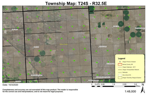 Lawen T24S R32.5E Township Map Preview 1