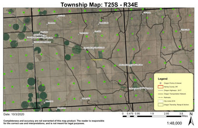 Crane Butte T25S R34E Township Map Preview 1