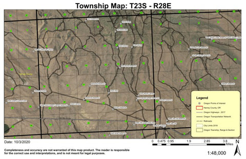 Elliott Canyon T23S R28E Township Map Preview 1