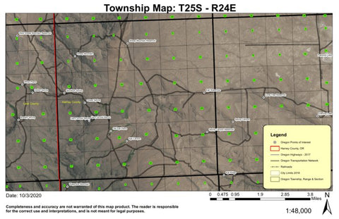 Egli Canyon T25S R24E Township Map Preview 1