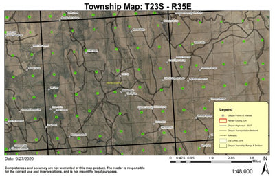Coleman Mountain T23S R35E Township Map Preview 1