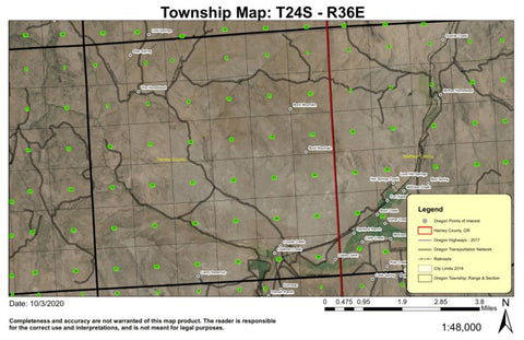 Buck Mountain T24S R36E Township Map Preview 1