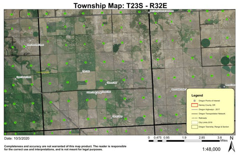 Harney Valley T23S R32E Township Map Preview 1