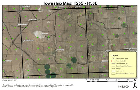 Weaver Lake T25S R30E Township Map Preview 1