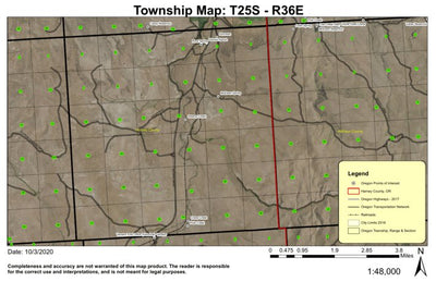 Venator T25S R36E Township Map Preview 1