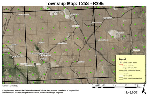 Chain Lake T25S R29E Township Map Preview 1