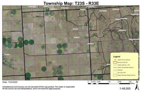 Laton Point T23S R33E Township Map Preview 1