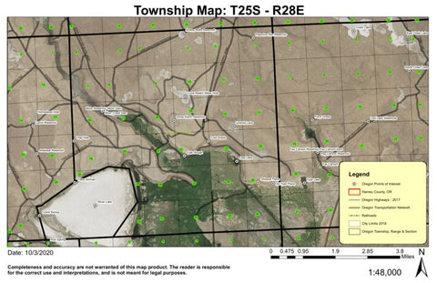 Silver Lake T25S R28E Township Map Preview 1
