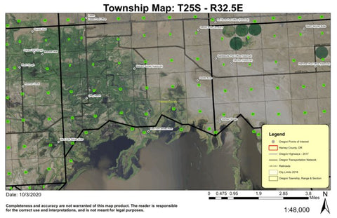 Malheur Lake T25S R32.5E Township Map Preview 1