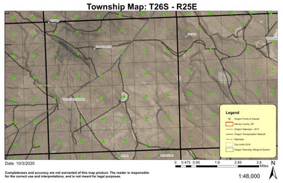 Elgi Reservoir T26S R25E Township Map Preview 1