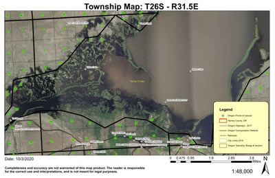 Malheur Lake T26S R31.5E Township Map Preview 1