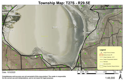 Harney Lake T27S R29.5E Township Map Preview 1