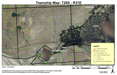 Mud Lake T26S R31E Township Map Preview 1