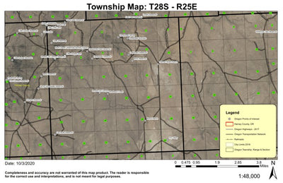 Horsehead Mountain T28S R25E Township Map Preview 1