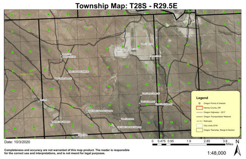 Weed Lake T28S R29.5E Township Map Preview 1