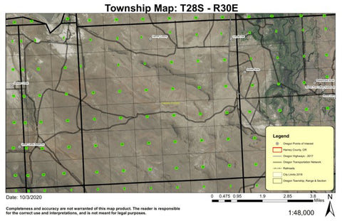 Coyote Flat T28S R30E Township Map Preview 1