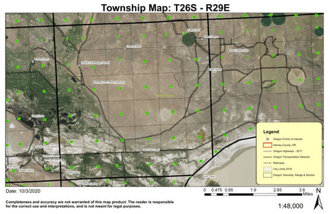 Freeman Butte T26S R29E Township Map Preview 1