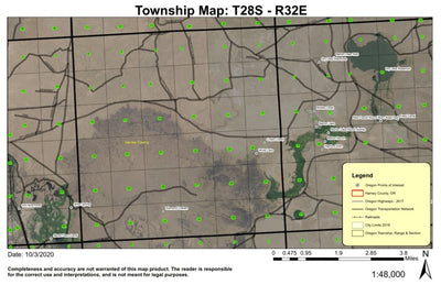 Diamond Craters T28S R32E Township Map Preview 1