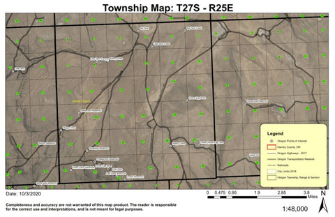 Goose Egg Butte T27S R25E Township Map Preview 1