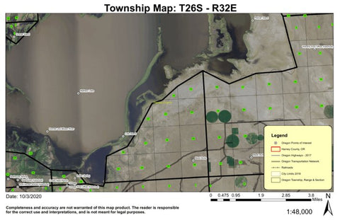 Malheur Lake T26S R32E Township Map Preview 1