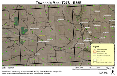 Round Mountain T27S R35E Township Map Preview 1