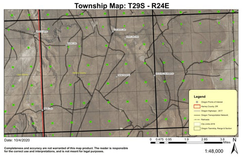 Woods Lake T29S R24E Township Map Preview 1