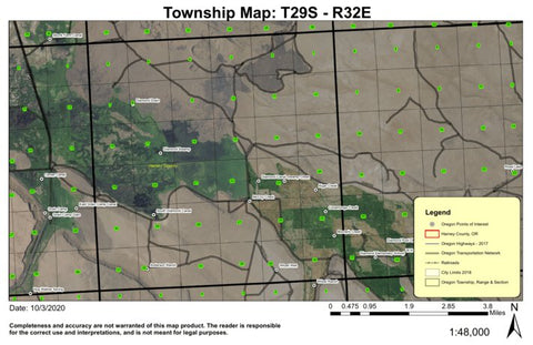 Diamond Swamp T29S R32E Township Map Preview 1