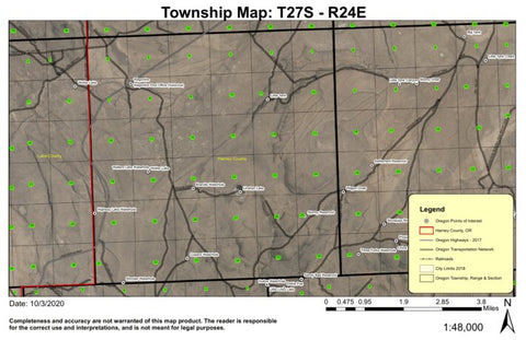 Wagontire T27S R24E Township Map Preview 1