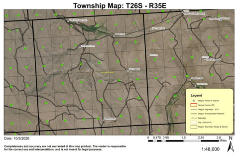 Beaver Creek T26S R35E Township Map Preview 1