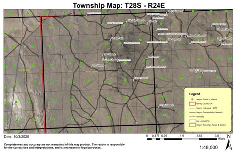 Little Juniper Mountain T28S R24E Township Map Preview 1