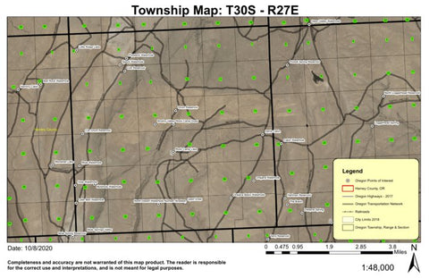 Brushy Valley T30S R27E Township Map Preview 1