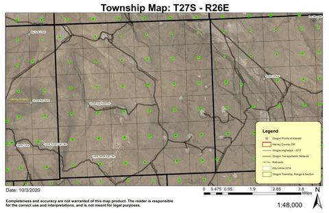 Goose Egg Reservoir T27S R26E Township Map Preview 1