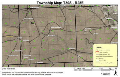 Dudes Canyon T30S R28E Township Map Preview 1