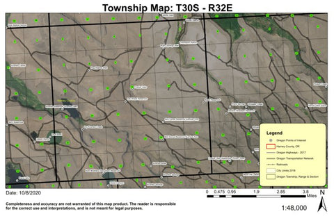 Krumbo Reservoir T30S R32E Township Map Preview 1