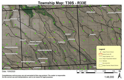 Whiskey Creek T30S R33E Township Map Preview 1