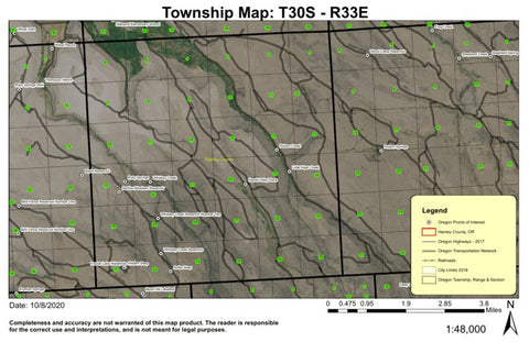 Whiskey Creek T30S R33E Township Map Preview 1