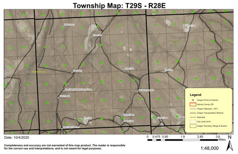 Open Valley T29S R28E Township Map Preview 1