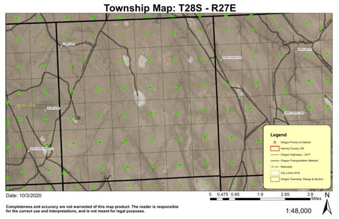 Huget Dam T28S R27E Township Map Preview 1